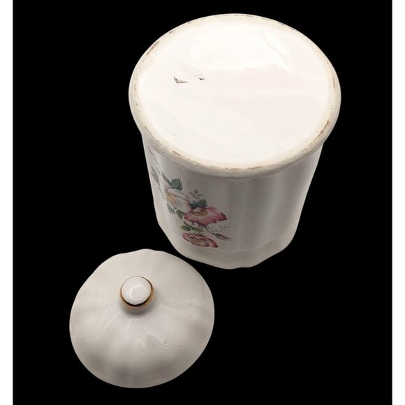 House Of Webster Briar Rose Vintage Ceramic Canister Jar With Lid Floral Design - Picture 7 of 7